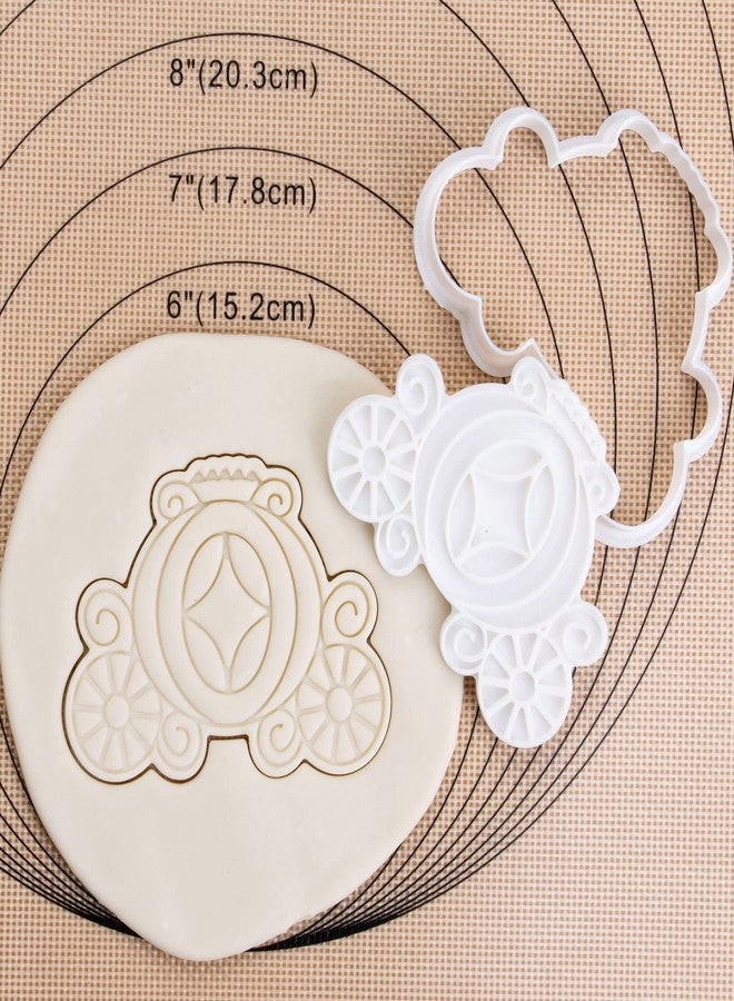 Flycalf Princess Carriage Cookie Cutter Biscuit Cutter Baking with 3D Stamper PLA Accessories Cutter Molds Gifts Decorative Party 3.5" Kitchen Cake Supplies - Image 2